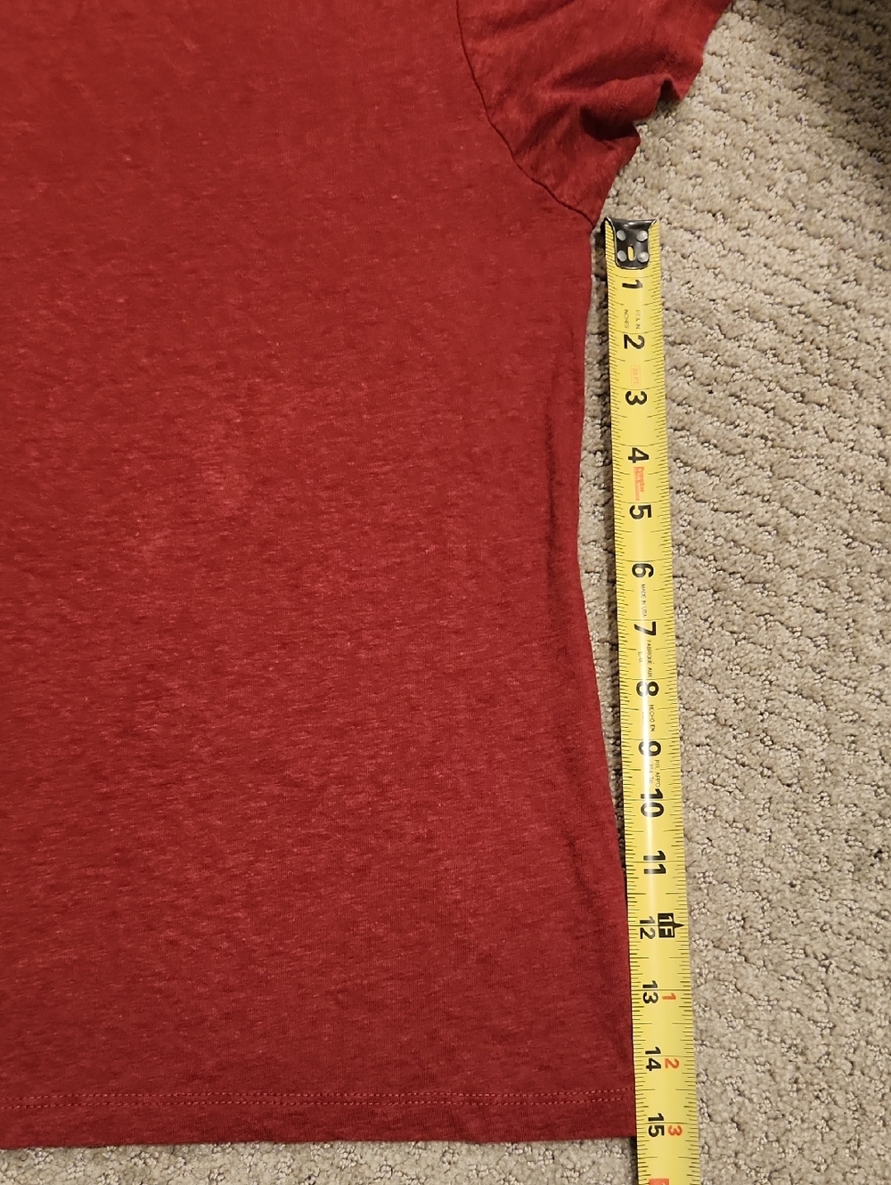 NEW ONNO HEMP Simple Crewneck T-Shirt in Deep Red XXL - Picture 4 of 6